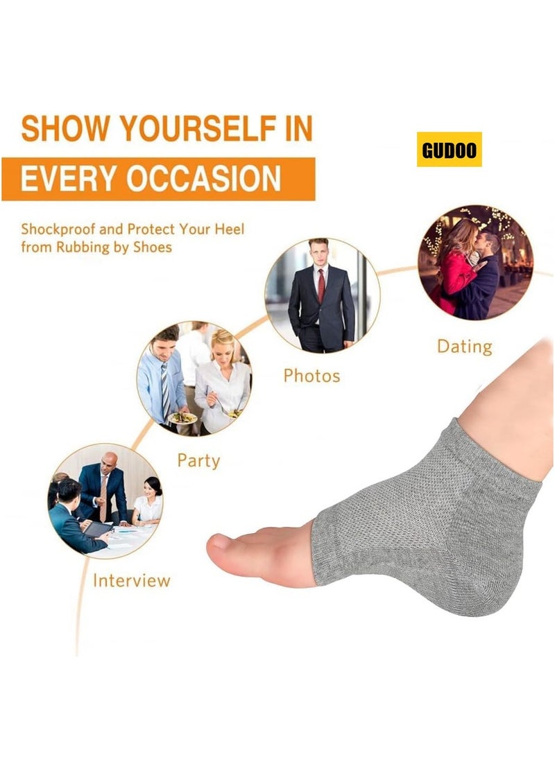 GUDOO 1 Pair Height Max Socks Height Max Insoles Invisible Height Increase Insole Invisible Shoe Lift Heel Pads Gel Shoe Inserts Shoe Insert Height Increase Socks for Women Men - Image 3