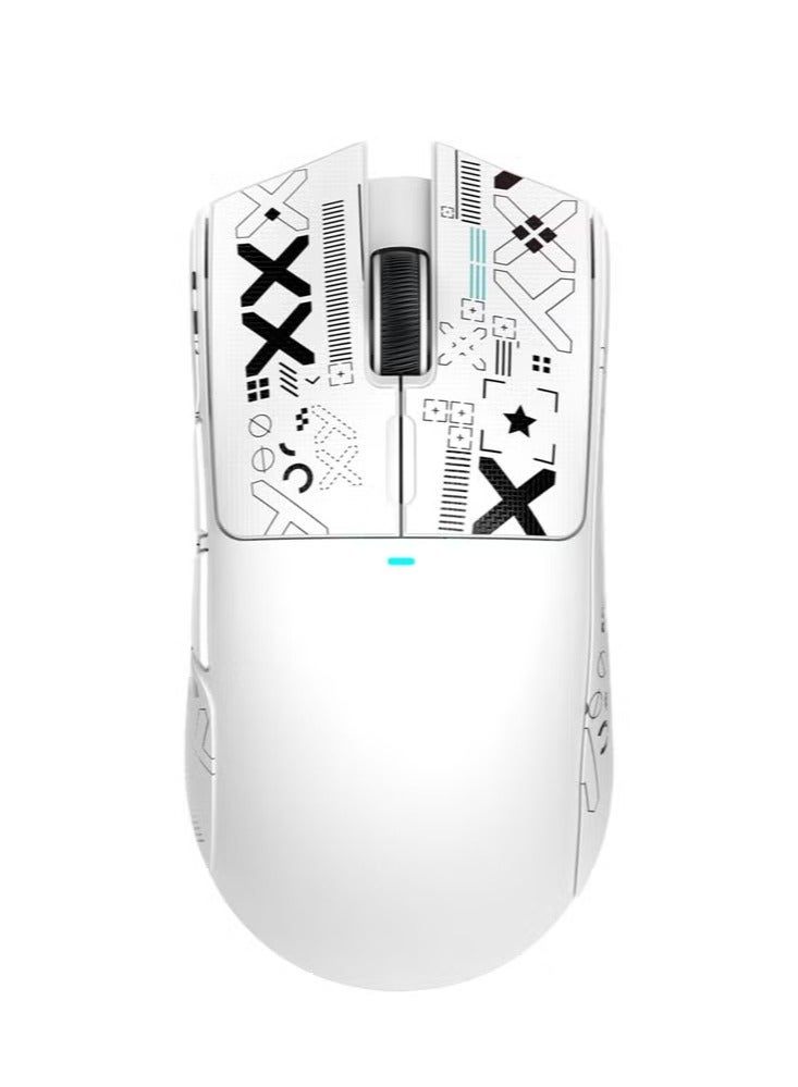 Attack Shark X11 Tri-mode Wireless Gaming Mouse - Magnetic Charging Dock, Lightweight Anti-Slip Design with Patterned Sticker, 22K DPI, PixArt PAW3311 Sensor - White - Image 2