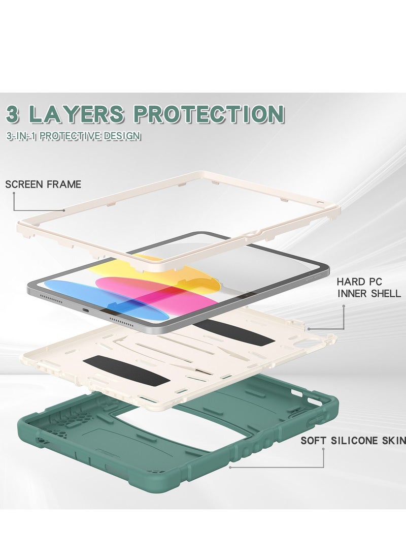 GULFLINK Shockproof High Impact Protective Case Cover with Kickstand for ipad 10th 10.9 inch 2022（A2757/A2777）Emerald green  - Image 4