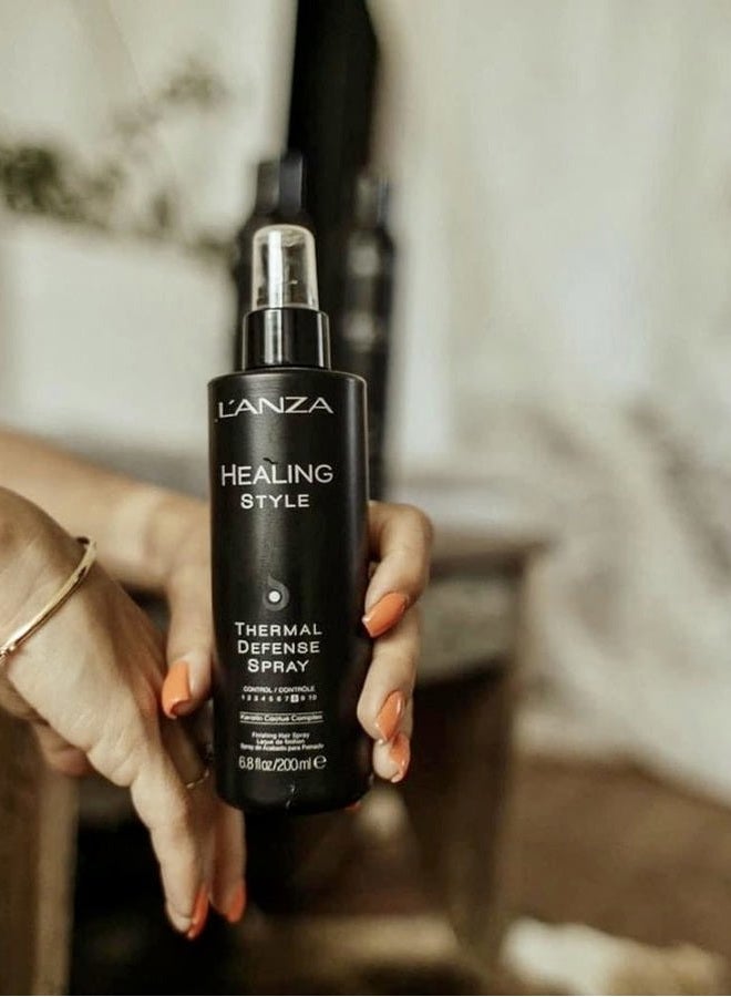 L'anza Healing Style Thermal Defense Spray with Strong Hold Effect - Eliminates Frizz, Detangles and Boosts Hair´s Shine, With UV and Heat Protection to prevent sun and styling damage (6.8 Fl Oz) - Image 3