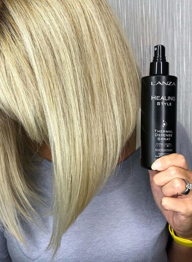 L'anza Healing Style Thermal Defense Spray with Strong Hold Effect - Eliminates Frizz, Detangles and Boosts Hair´s Shine, With UV and Heat Protection to prevent sun and styling damage (6.8 Fl Oz) - Image 5