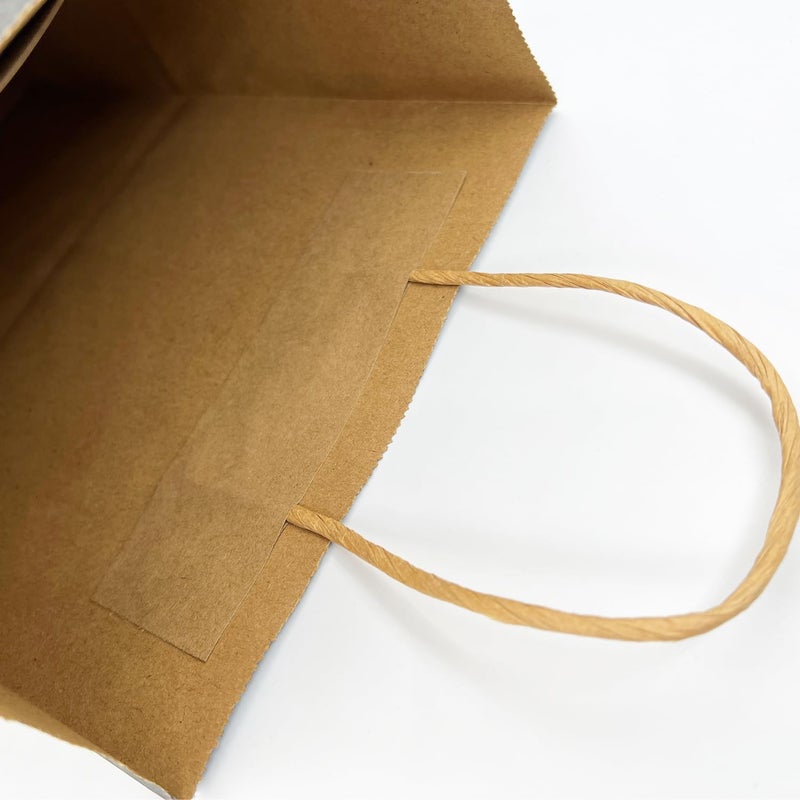 JinPhon Pack of 25 Small Kraft Paper Bags With Handle 21 x 8 x 15 cm, Black Gift Bags for Shopping, Packaging, Takeaway (Recyclable) - Image 3