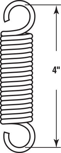 Prime-Line SP 9624 Extension Spring, Spring Steel Construction, Nickel-Plated Finish, 0.120 GA x 13/16 In. x 4 In., Single Loop Open, (2 Pack) - Image 2