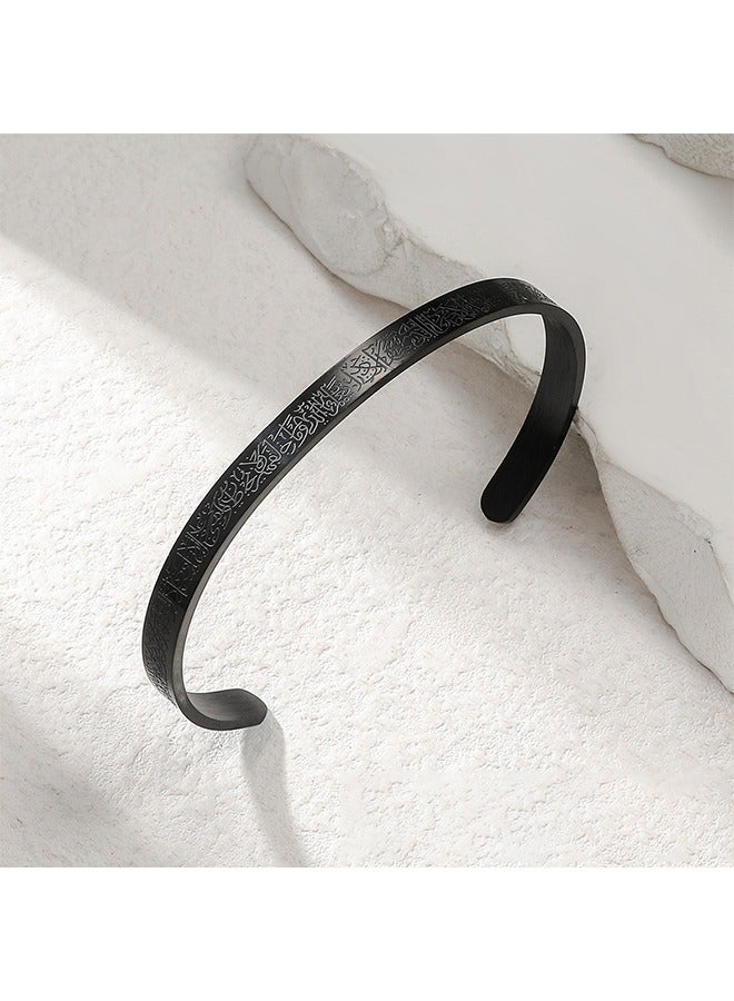 سوار من الفولاذ المقاوم للصدأ مع نقش عميق - Image 4