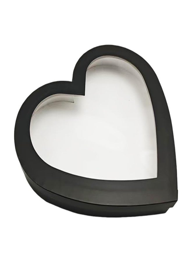 WENPACK 12inch Heart Shaped Gift Box With lid for Valentine's Day Charcuterie Sweet Food Birthday Treat (Black - Image 1