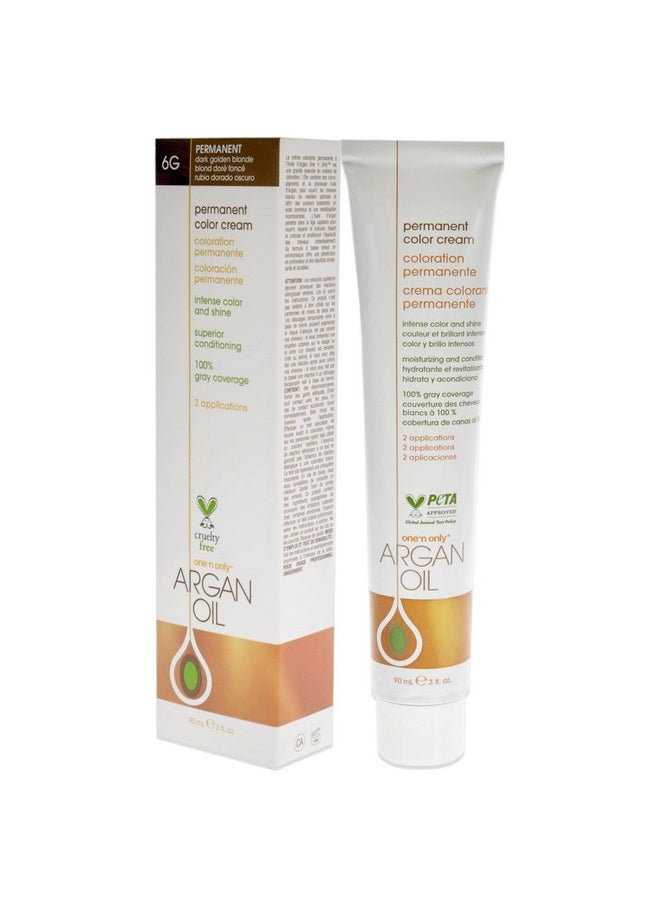 One N Only - Onenonly Argan Oil Permanent Color Cream 6G Dark Golden Blonde Hair Color Unisex 3 Oz - Image 1