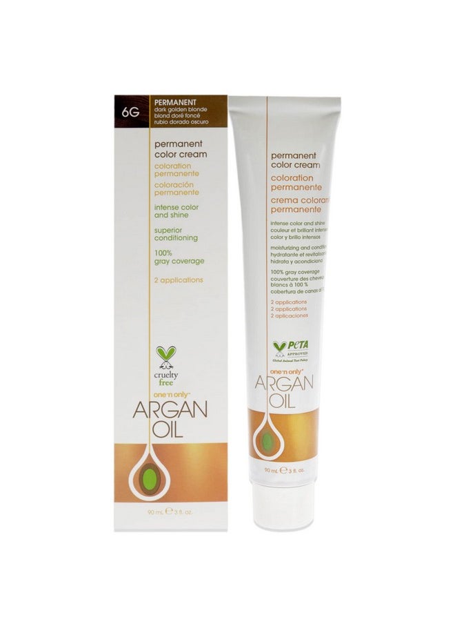 One N Only - Onenonly Argan Oil Permanent Color Cream 6G Dark Golden Blonde Hair Color Unisex 3 Oz - Image 1