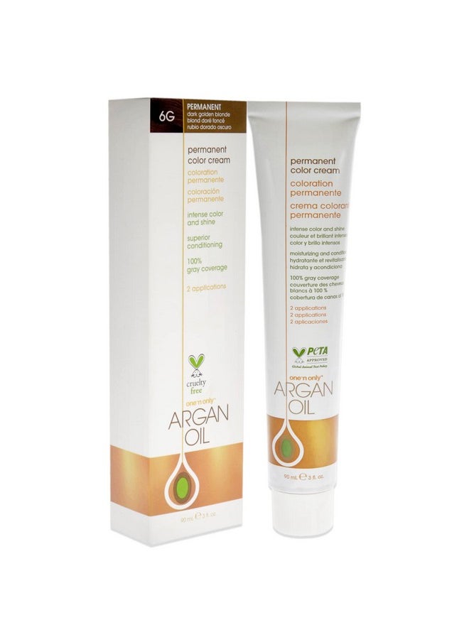 One N Only - Onenonly Argan Oil Permanent Color Cream 6G Dark Golden Blonde Hair Color Unisex 3 Oz - Image 1