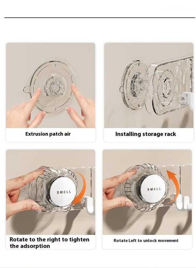 wall Hooks,5-Row Hooks,Wall Hooks for Hanging,Screw Free for Mount Wall Shelf, 2 in 1 Adhesive Hooks Heavy Duty, Waterproof Rust Proof and Oil Proof for Kitchen, Bathroom, Home, Office - Image 4