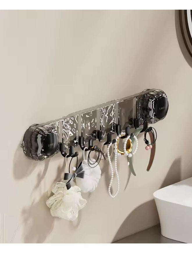 wall Hooks,5-Row Hooks,Wall Hooks for Hanging,Screw Free for Mount Wall Shelf, 2 in 1 Adhesive Hooks Heavy Duty, Waterproof Rust Proof and Oil Proof for Kitchen, Bathroom, Home, Office - Image 3