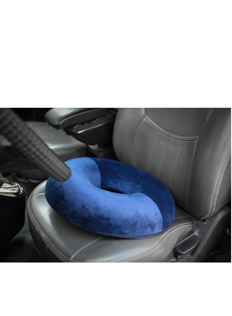 ماكس كمفورت وسادة بواسير دائريه من الميموري فوم , مقعد طبي لمكافحه الام البواسير , لون كحلي - Image 1