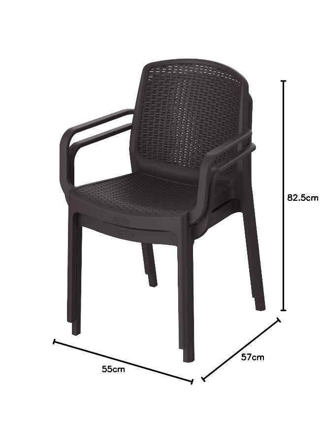 Cosmoplast Set of 2 Cedarattan Armchair (Dark Brown)  - Image 3