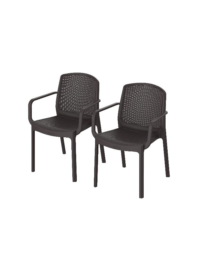 Cosmoplast Set of 2 Cedarattan Armchair (Dark Brown)  - Image 1