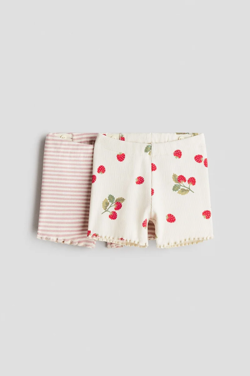 H&M 2-pack ribbed cotton cycling shorts