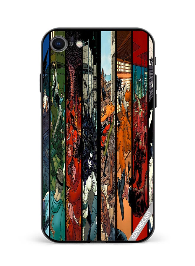 Protective Case Cover For Apple iPhone SE 2020 Dc Scenes Design Multicolour