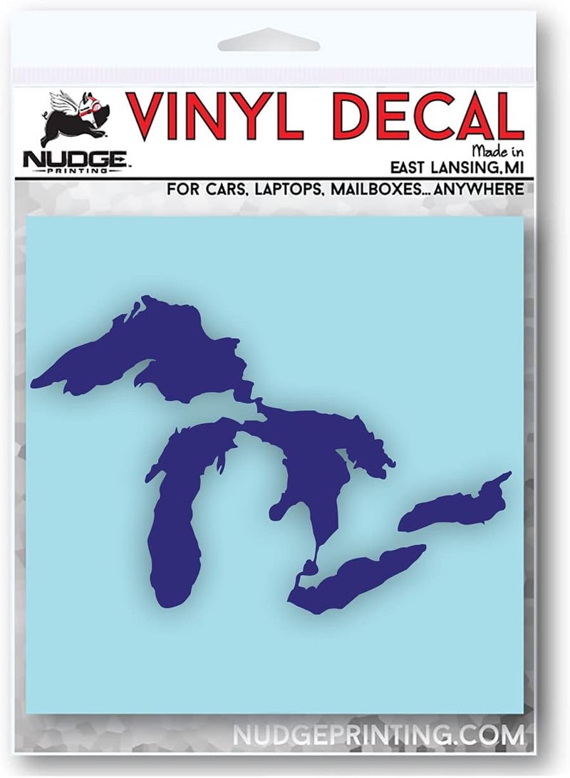 Nudge Printing Great Lakes Sticker Michigan Car Decal Premium Heavy-Duty Waterproof Vinyl for Bumpers, Windows, Laptops, Water Bottles or Coolers (Purple, 4.75" Wide) - Image 2
