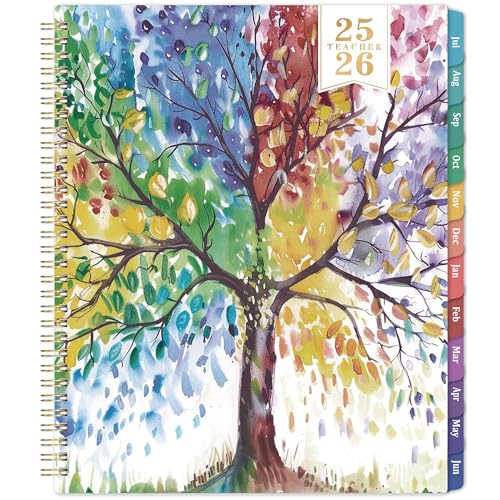 Coboll Teacher Planner 2025-2026 - Academic Planner 2025-2026, JUL. 2025 - JUN. 2026, 8.5'' x 11'', with Monthly Coated Tabs + Inner Pocket - Image 1