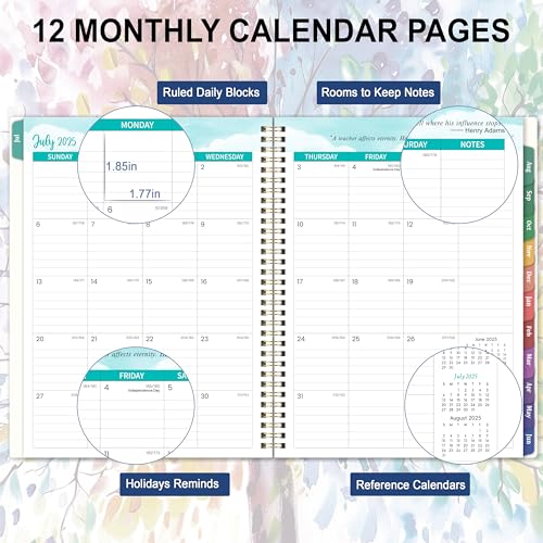 Coboll Teacher Planner 2025-2026 - Academic Planner 2025-2026, JUL. 2025 - JUN. 2026, 8.5'' x 11'', with Monthly Coated Tabs + Inner Pocket - Image 3