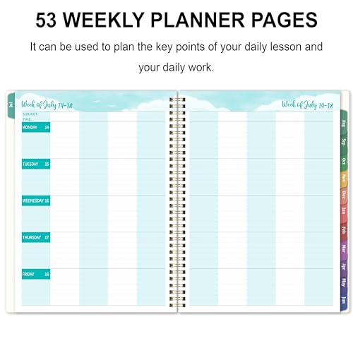 Coboll Teacher Planner 2025-2026 - Academic Planner 2025-2026, JUL. 2025 - JUN. 2026, 8.5'' x 11'', with Monthly Coated Tabs + Inner Pocket - Image 4