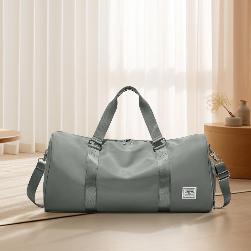 WISEPACK Gym Bag for Men Women with Shoe Compartment,Small Travel Duffle Bags for Traveling Overnight Weekender Personal Item Travel Bag Large Sport Workout Bag Dark Green - Image 2