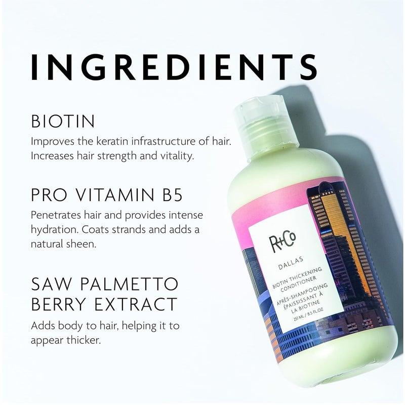 R+Co Dallas Biotin Thickening Conditioner | Weightless Hydration, Strengthens + Enhances Shine | Vegan + Cruelty-Free | 2 Oz - Image 4