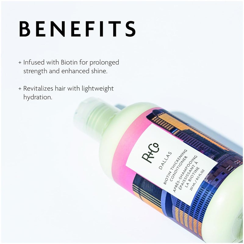 R+Co Dallas Biotin Thickening Conditioner | Weightless Hydration, Strengthens + Enhances Shine | Vegan + Cruelty-Free | 2 Oz - Image 3