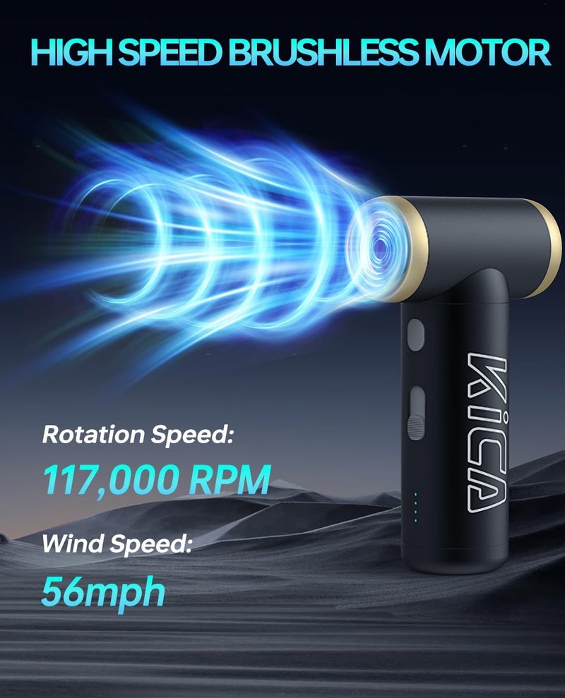 KiCA Electric Air Duster - Jet Fan 2S Rechargeable Air Duster with 117000RPM Brushless Motor and Metal Shell - Image 3