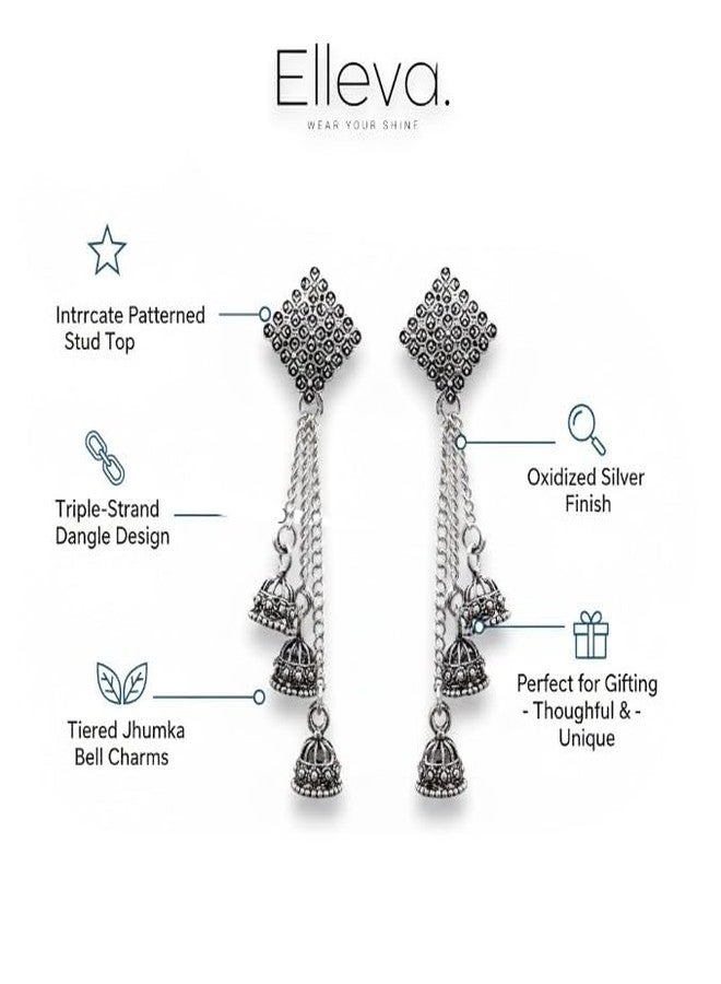 Elleva Fashion Jewellery Earrings Women and Girls Stylish | Drop Earrings for women traditional Handmade Flower Earring Set for Girlfriend Gift (Pack of 1) - Image 4