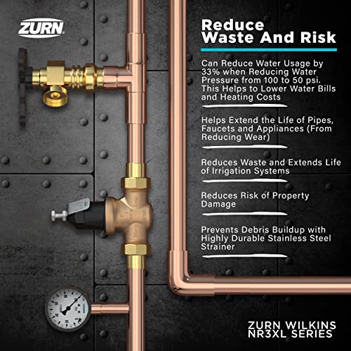 Zurn Wilkins 34-NR3XLDU 3/4" NR3XL Pressure Reducing Valve with Double Union FNPT Connection - Image 3