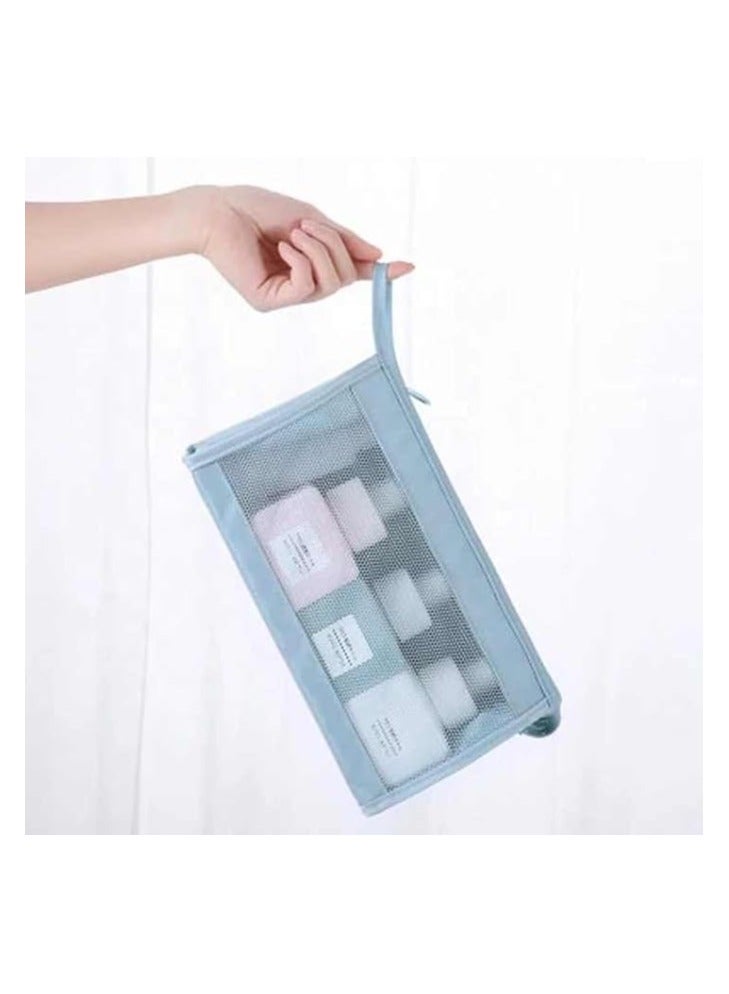 Happy Home Zipper Mesh Bags, Widened Pencil Case, Beauty Makeup Cosmetic Accessories Organizer, Travel Toiletry Kit Set Storage Pouch, Assorted Colors - Image 3
