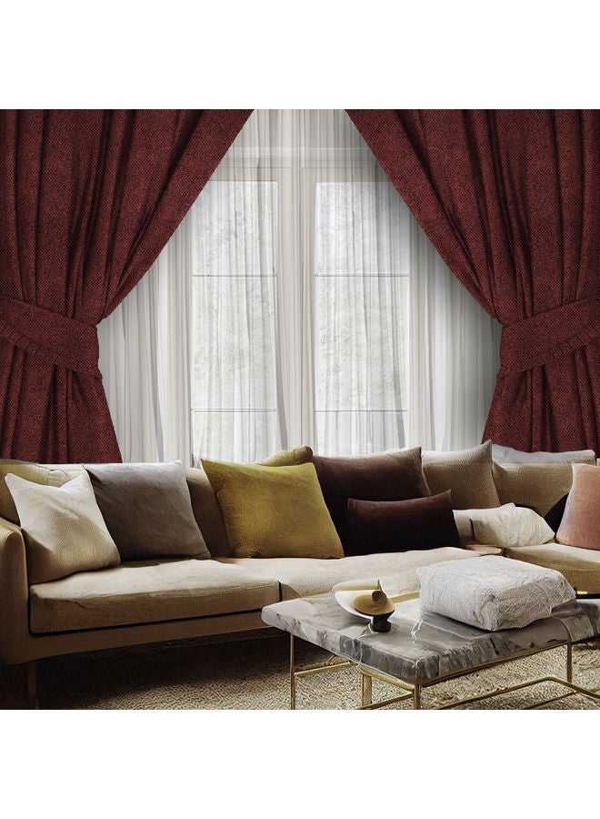 Curtains House Ashly Semi Leather Soft Velour Fabric For Living Rooms 1 Piece-140 x 280 cm