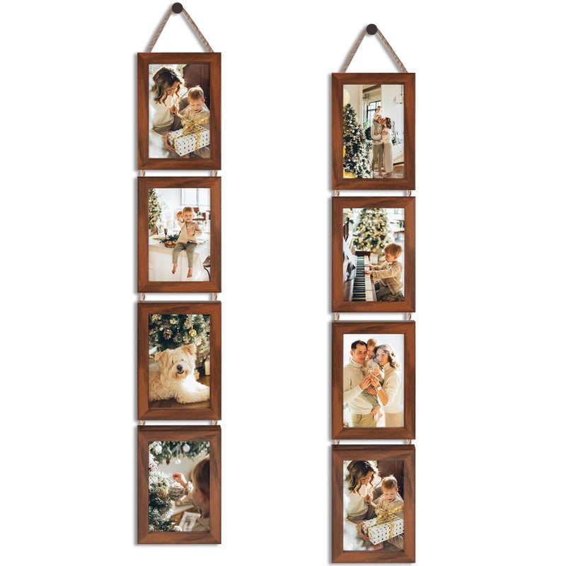 QUTREY 4x6 Hanging Picture Frames Collage Set of 2, 4 x 6 Multiple Picture Frame for 4 by 6 inch Pictures for Wedding Birthday Valentine's Day Mother's Day - Image 1
