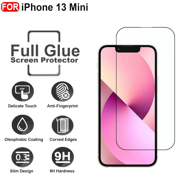 Cedo Tempered Glass for iPhone 13 Mini | Screen Protector Full HD Quality Tempered Glass Anti-Scratch Edge to Edge Coverage with Easy Installation Kit (Black) - Image 5