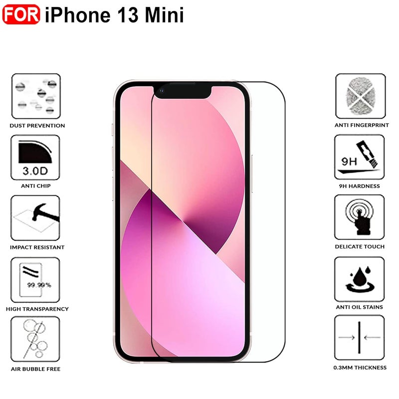 Cedo Tempered Glass for iPhone 13 Mini | Screen Protector Full HD Quality Tempered Glass Anti-Scratch Edge to Edge Coverage with Easy Installation Kit (Black) - Image 4