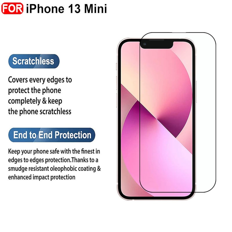 Cedo Tempered Glass for iPhone 13 Mini | Screen Protector Full HD Quality Tempered Glass Anti-Scratch Edge to Edge Coverage with Easy Installation Kit (Black) - Image 3