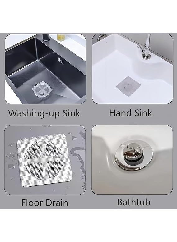 REETIK FASHION HUB REETIK FASHION HUB 10Pcs Shower Drain Disposable Hair Catcher Shower Drain Floor Sink Strainer Filter Mesh with Stickers for Bathroom and Kitchen  - Image 5