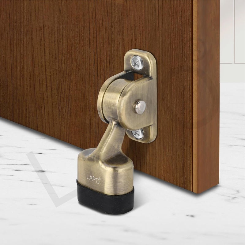 LAPO LAPO 2 Pack Premium 3 inch Door Stopper for Home Rubber Door Stopper Door Holder Floor Door Stopper Door Stoper to Stop Door for All Door Home Office Hotel Antique Finish Pack of 2  - Image 1