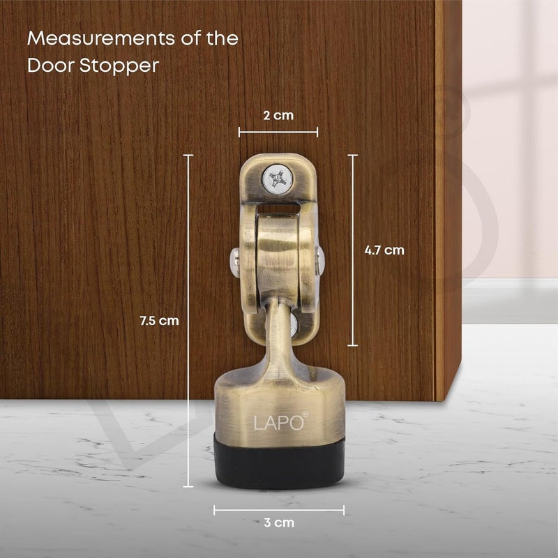 LAPO LAPO 2 Pack Premium 3 inch Door Stopper for Home Rubber Door Stopper Door Holder Floor Door Stopper Door Stoper to Stop Door for All Door Home Office Hotel Antique Finish Pack of 2  - Image 4