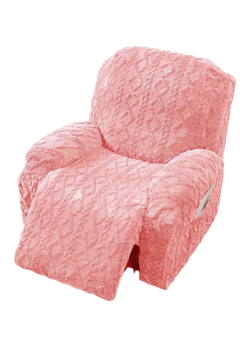 general 4-piece chaise longue cover, geometric jacquard plush chaise longue cover, thickened velvet Chivas Regal sofa cover, chaise longue cover, soft and fluffy, non-slip, children's furniture cover - Image 1