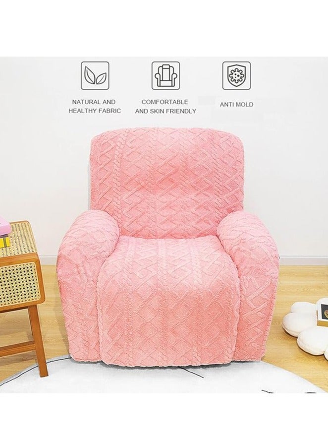 general 4-piece chaise longue cover, geometric jacquard plush chaise longue cover, thickened velvet Chivas Regal sofa cover, chaise longue cover, soft and fluffy, non-slip, children's furniture cover - Image 4