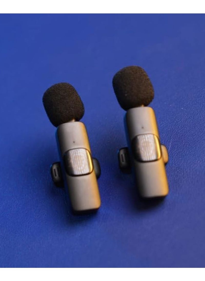 GREEN LION - 3 In 1 Wireless Microphone / 60mAh Battery Capacity / USB-A / Type-C / Lightning Plugs / 20m Accessible Reception / -42DB Sensitivity / Highly Sensitive / Digital Silicon Microphone / 64DBM Adaptive Noise Reduction / Clear Timbre / Plug & Play - Black - Image 1
