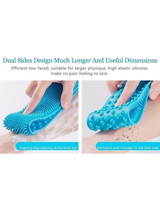 Botash double sided silicone shower bath belt back scrubber brush for bathing for women with long handle scrubber belt for body cleaning Massage Dead Skin Removal Exfoliating Belt(1pcss/multicolour) - Image 3