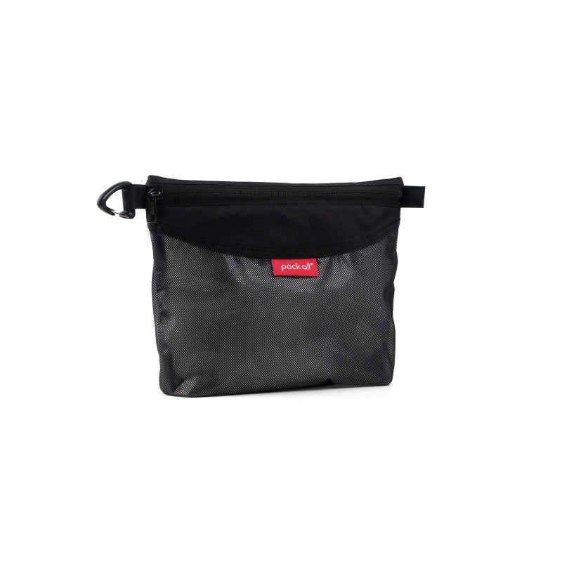 pack all Water-Resistant Material Zipper Pouch, Mesh Zipper Bags for Storage, Travel, Office (Black, Medium) - Image 1