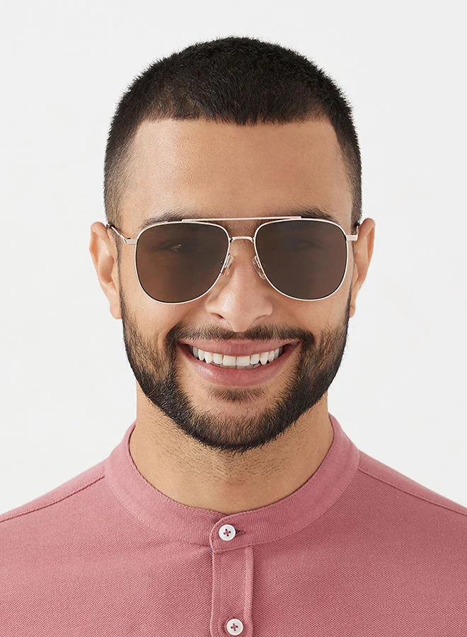 30 سندايز 30Sundays LEGACY,Men Sunglasses, Aviator Sunglasses, UV Protection: UV400 (Gold,Brown)