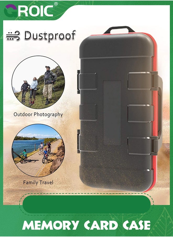 GROIC Camera Battery Memory Card Case, Hard Protector Case Professional Water-Resistant & Anti-Shock Storage Box for 2 Batteries 4 SD Cards CF 6 TF  - Image 3