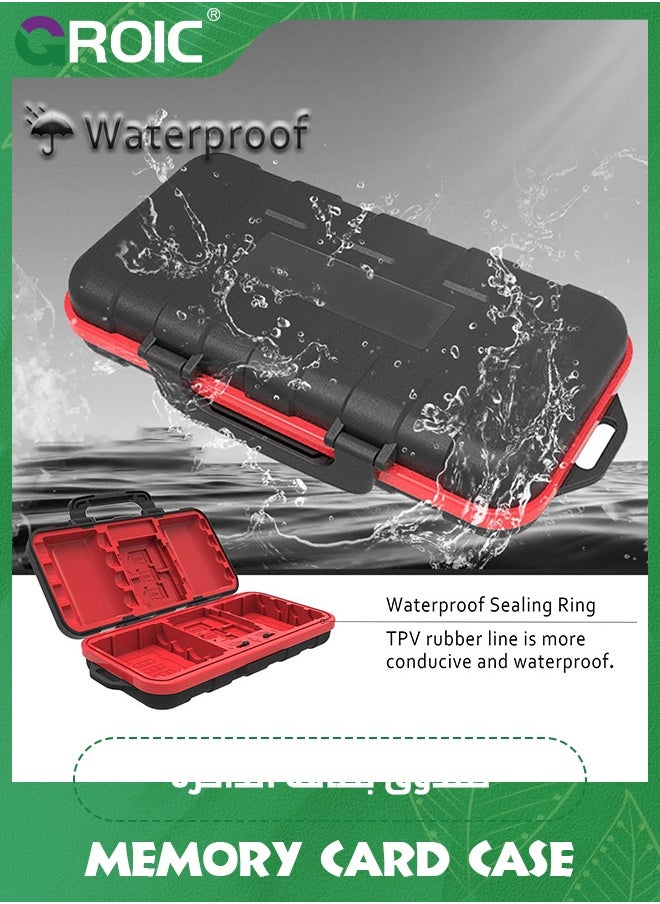 GROIC Camera Battery Memory Card Case, Hard Protector Case Professional Water-Resistant & Anti-Shock Storage Box for 2 Batteries 4 SD Cards CF 6 TF  - Image 4