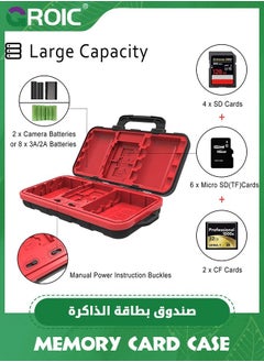 GROIC Camera Battery Memory Card Case, Hard Protector Case Professional Water-Resistant & Anti-Shock Storage Box for 2 Batteries 4 SD Cards CF 6 TF  - Image 2