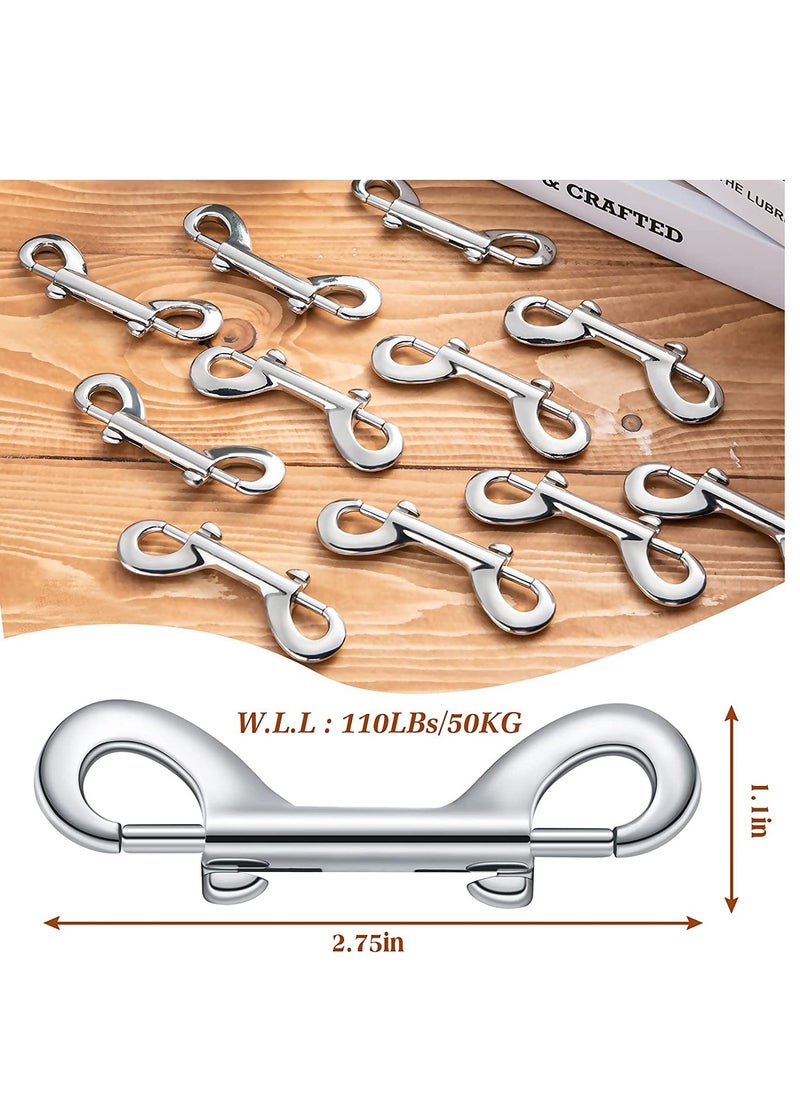 SYOSI 12 Pieces Double Ended Bolt Snaps Hook Zinc Alloy Double Trigger Clips Home Pet Accessory for Linking Dog Leash Collar Leash Key Chain Horse Tack Pet Sling Feed Buckets  - Image 2