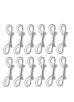 12 Pieces Double Ended Bolt Snaps Hook Zinc Alloy Double Trigger Clips Home Pet Accessory for Linking Dog Leash Collar Leash Key Chain Horse Tack Pet Sling Feed Buckets