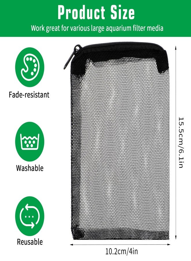 ADLABLD 10 pcs Aquarium Media Bag with Zipper, Reusable Fine Mesh Bag for Aquarium Filter Media, 5.9" x 3.9" - Image 2